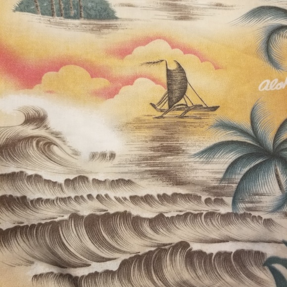 Kys Mens Hawaiian Shirt Made in USA W 27" L30 1/2" - Picture 6 of 8